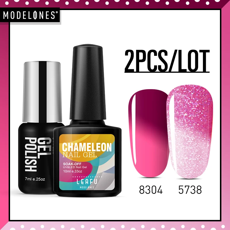 Термогель лак Modelones 2 шт./лот хамелеон термостойкий УФ Гель для ногтей