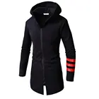 Мужской Тренч с капюшоном, длинный Повседневный Тренч средней длины с принтом, осень-весна 2019