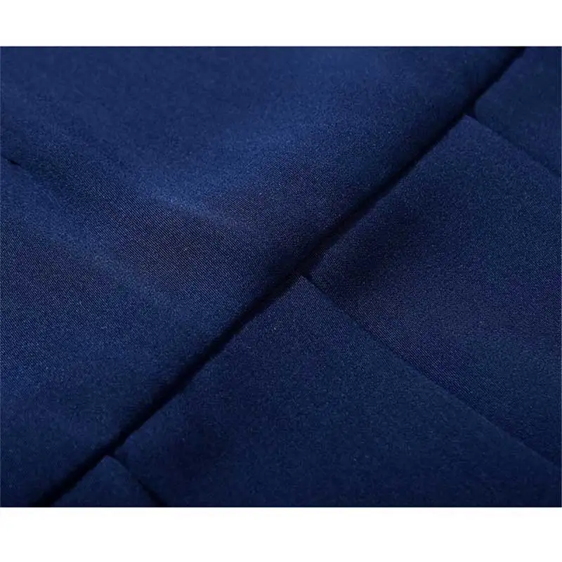 Женские винтажные синий плиссированное платье с коротким рукавом Круглая