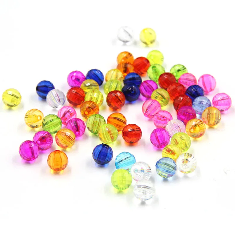 Горячая продажа DIY Смешанные акриловые граненые круглые бусины разделители