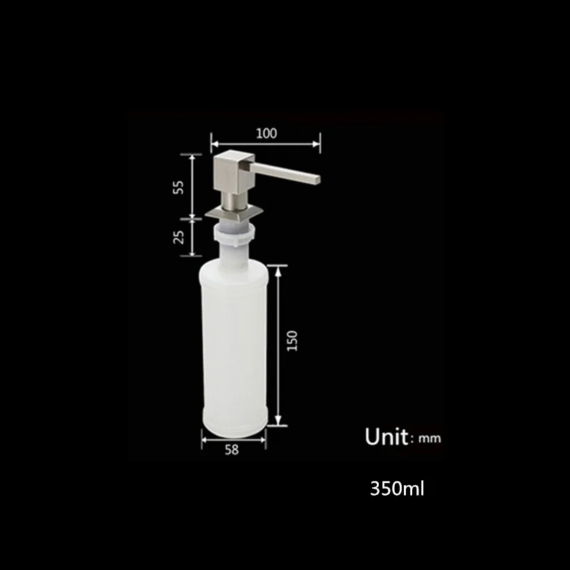 Черный диспенсер для мыла из нержавеющей стали 304 бутылка ABS кухонного