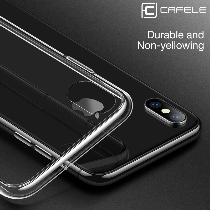 Чехол для телефона Cafele из закаленного стекла iPhone XS MAX стекло и края ТПУ прозрачный