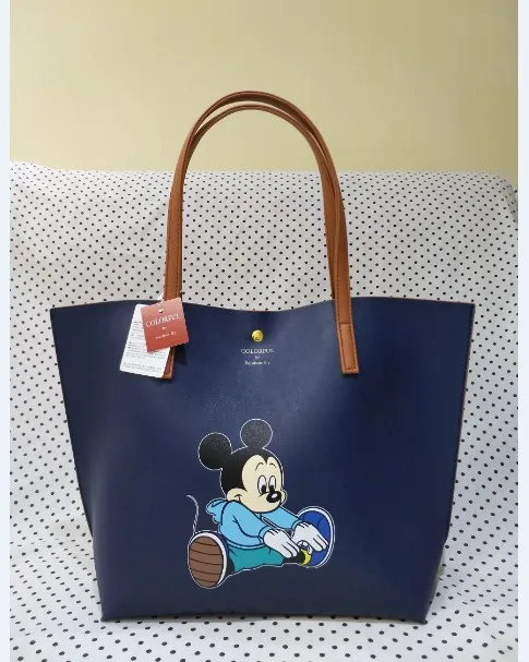 Disney Микки Маус плюшевая сумка-рюкзак pu плечо мультфильм леди сумка большой вместимости женская сумка модная сумка на плечо - Цвет: 7