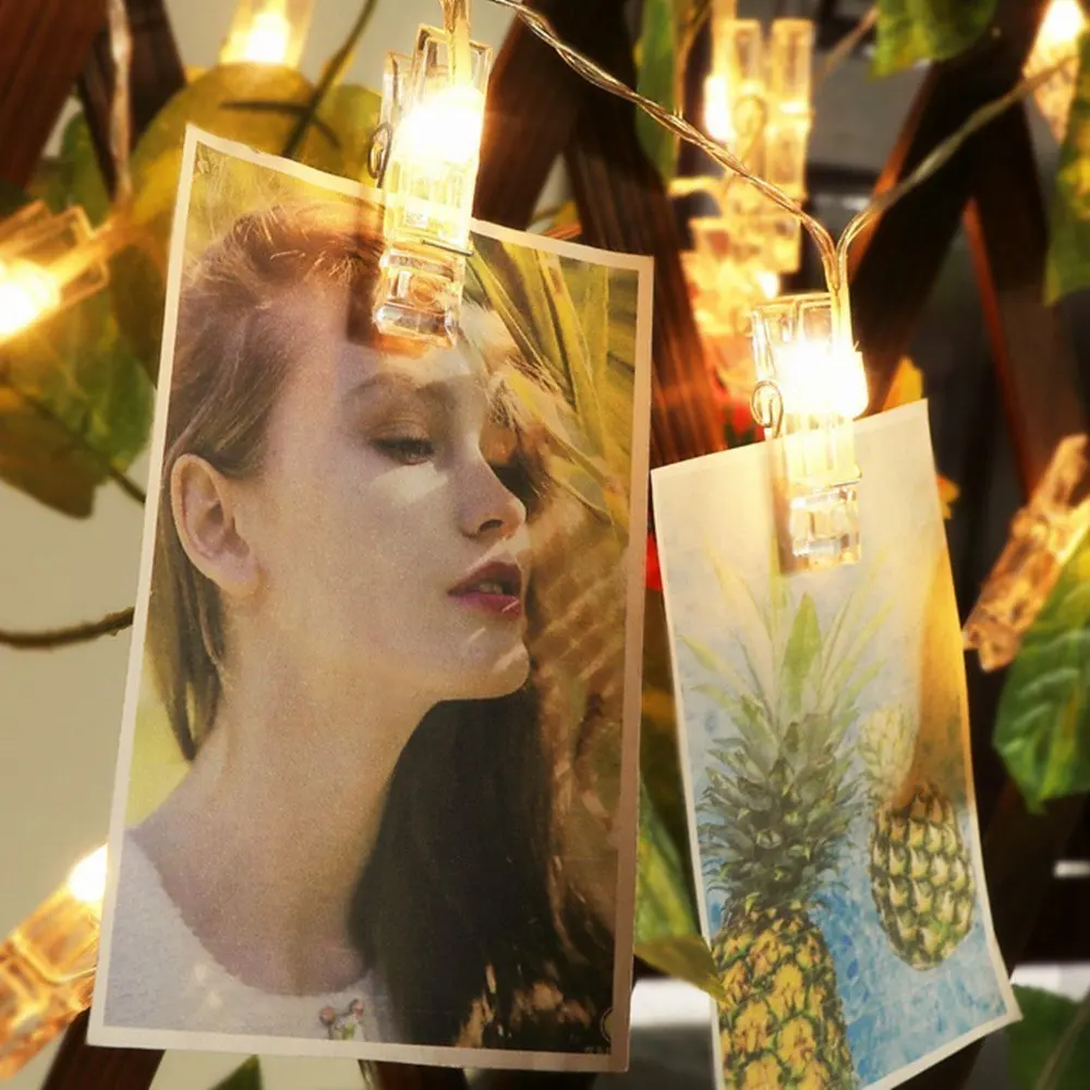 Wrumava 1M 2M 3M Photo Clip Holder LED String lights For Christmas New Year Party Wedding Home Decoration Fairy Battery | Лампы и
