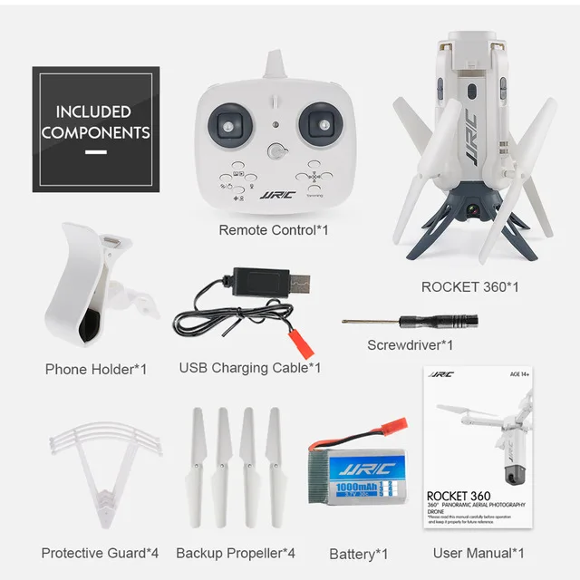 JJRC H51 реактивный Дрон с камерой Wi-Fi FPV RC Дрон 360 градусов панорамная аэрофотосъемка складной Квадрокоптер - Цвет: total 1 battery