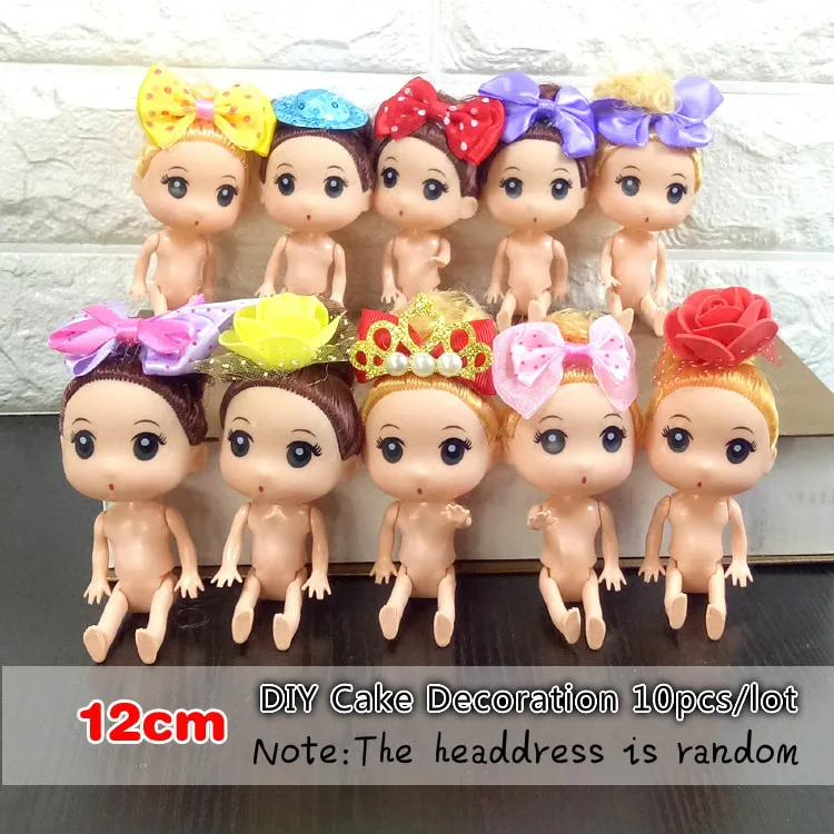 12cm Confused doll 10 шт./лот ручной работы DIY мультфильм принцесса кекс топперы для девочек и мальчиков день рождения украшения поставка Русалка/кукла торт плесень - Цвет: 12cm Confused doll