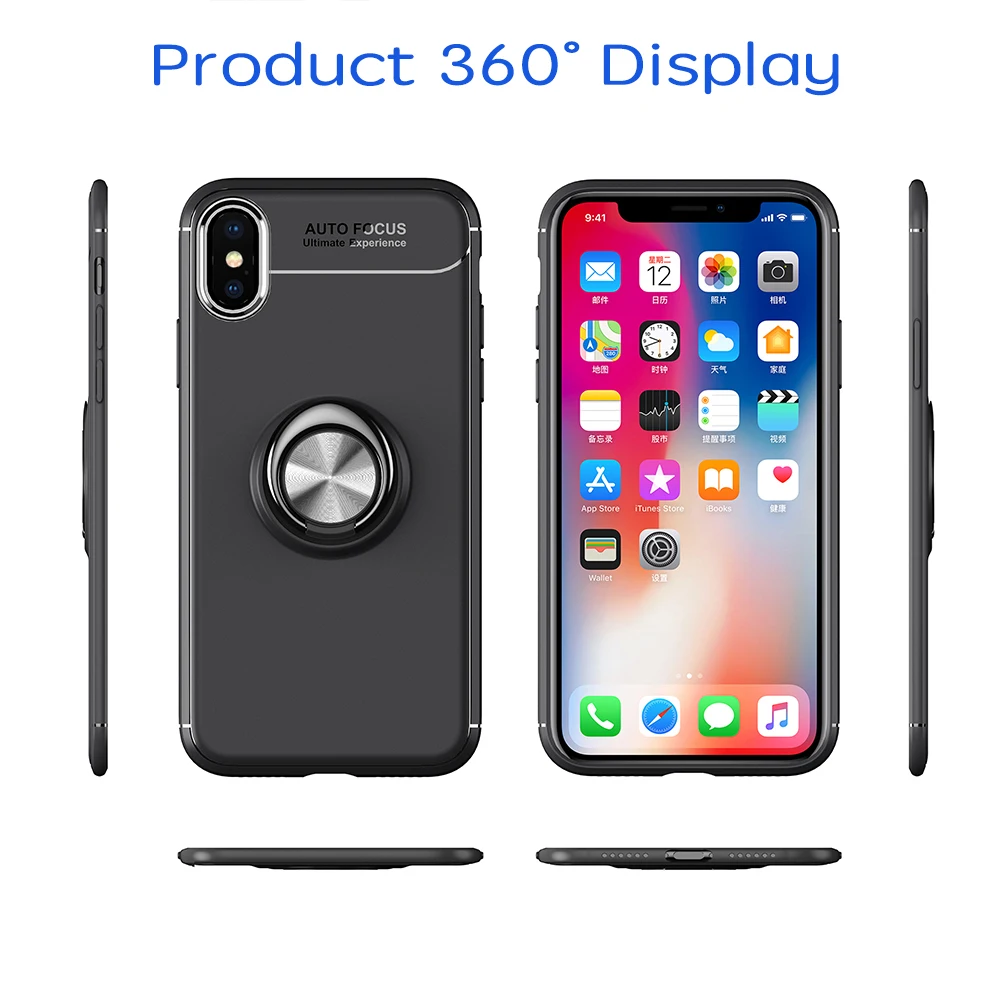 Чехол для iPhone X XS Max XR 8 7 6S Plus Samsung S9 + S8 Note 9 магнитный автомобильный держатель с
