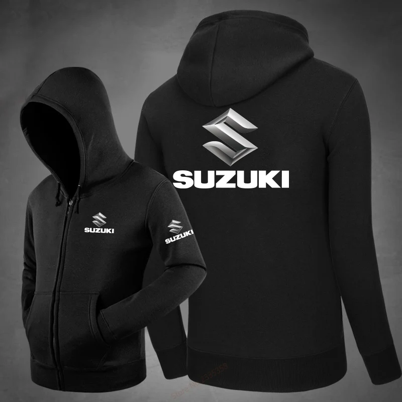 Толстовки мужские зима осень Новое поступление сплошной цвет Suzuki Толстовка для мужчин куртки Джемперы на молнии топы пальто
