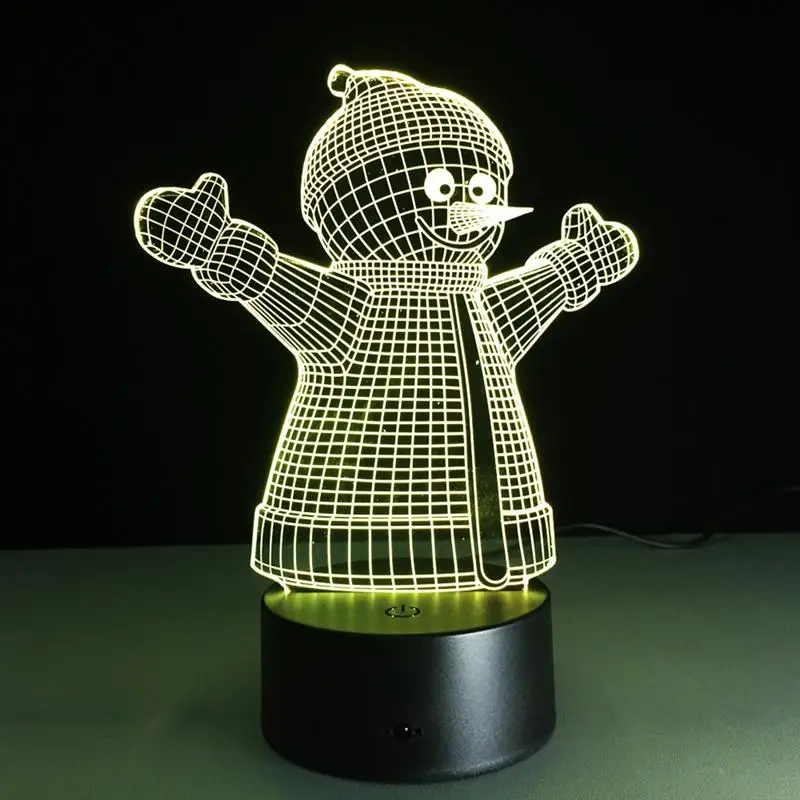 Снеговик Hug 3D ночник RGB переменчивое настроение светильник светодиодный свет DC 5 В