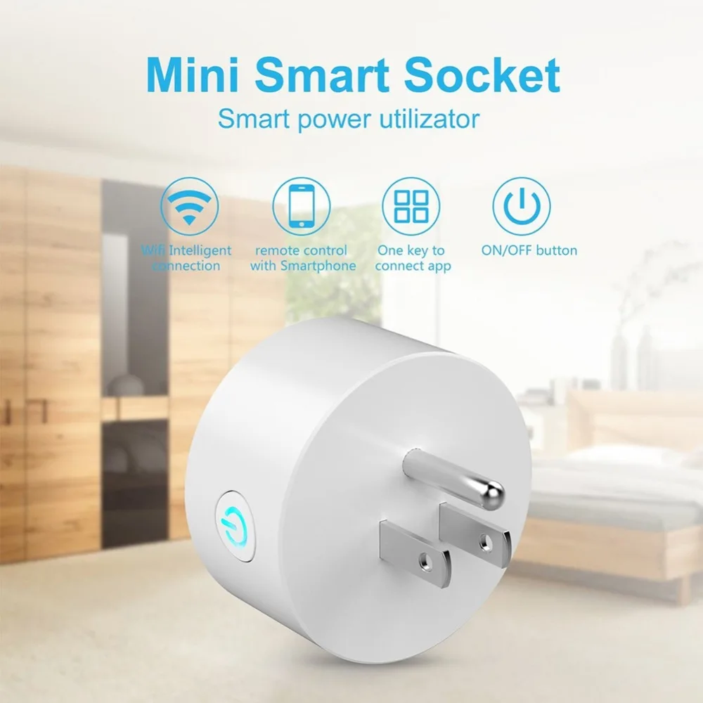 Mini WiFi Smart Remote Control Switch Power Socket Timing Outlet Home Voice Compatible US Plug hot | Электроника