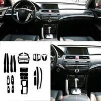 car styling 3d carbon fiber car interior center console color change molding sticker decals for honda accord 8th 2008 2012