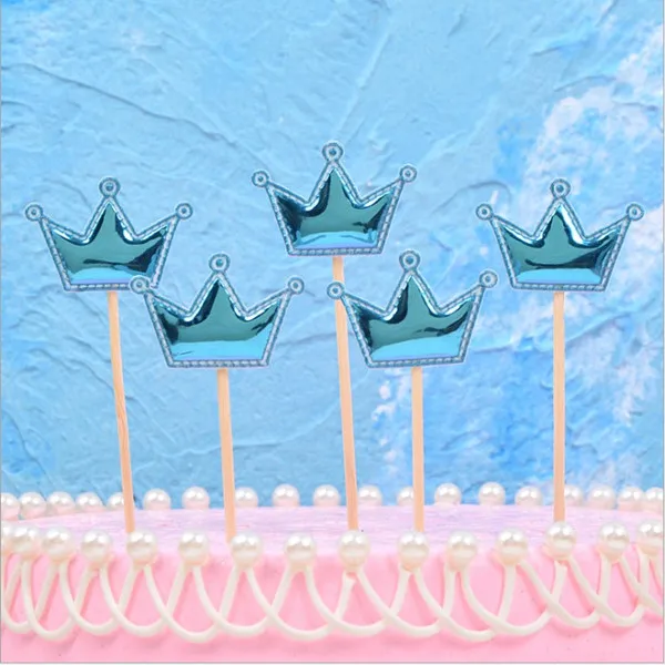 Blue Crown 5 шт. Микки и Минни Маус головы Топпер для торта флажки для кексов подарок на день рождения для мальчиков - Цвет: Blue Crown
