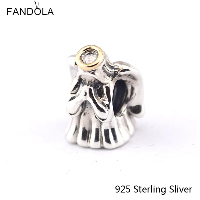 

CKK 925 Sterling Silver Jewelry Divine Angel Original Charms DIY Beads Fits Bracelets For Jewelry Making