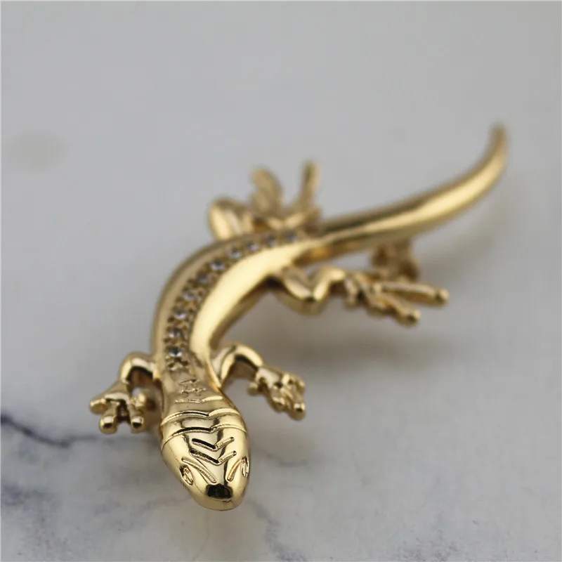 2020 новый стиль модная гальванизированная брошь из Золотого Сплава в виде ящерицы