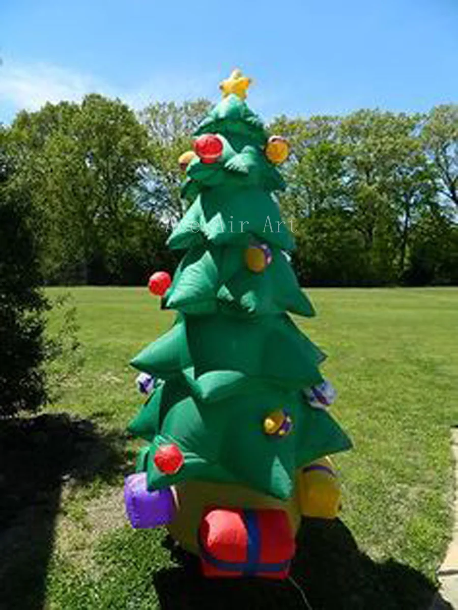 

outdoor green Christmas tree with gift boxesadvertising inflatable archway for decoration holiday events
