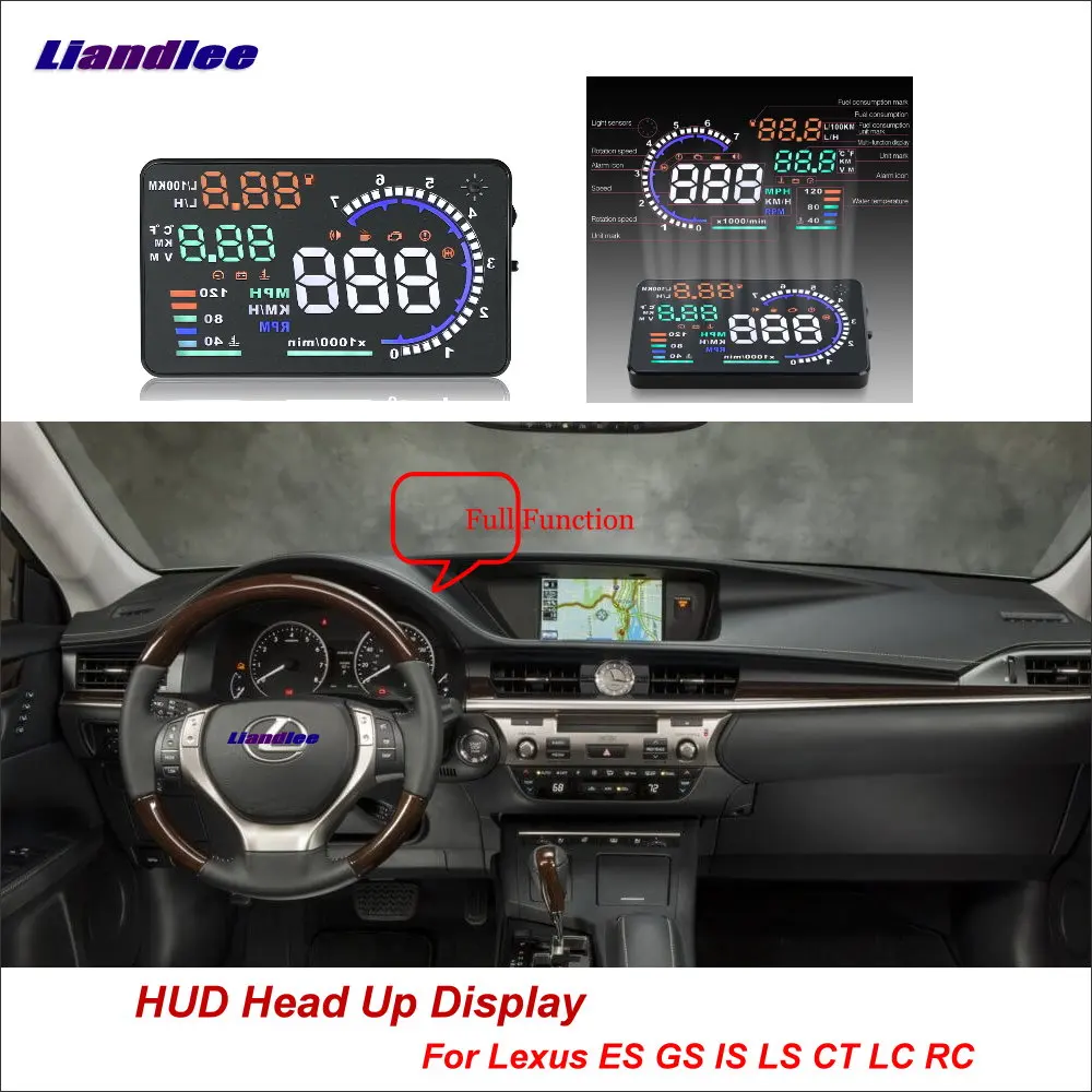 Автомобильный проектор HUD Liandlee для Lexus GS300 IS250 LS CT LC цифровой спидометр расхода