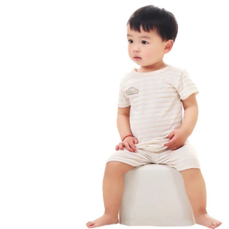 Summer wear for boys and girls two sets short sleeve cotton infant bamboo fiber T-shirt shorts baby F0415wy06 | Детская одежда и