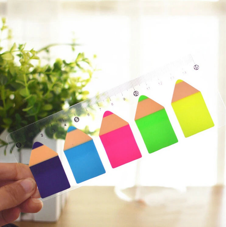 6pcs/lot Ruler shape pencil design sticky note hot sale notepad marker Simple escolar stationery office material School supplies |