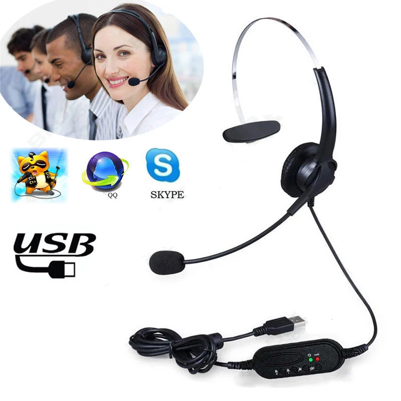 Стереонаушники с микрофоном USB гарнитура для звонков компьютеров ноутбуков ПК