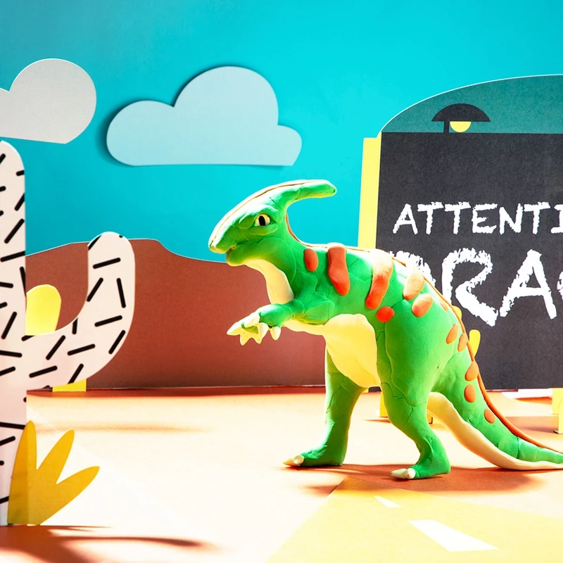 Robud DIY Parasaurolophus глина динозавр действие и Игрушка Рисунок Моделирование глины с 3D