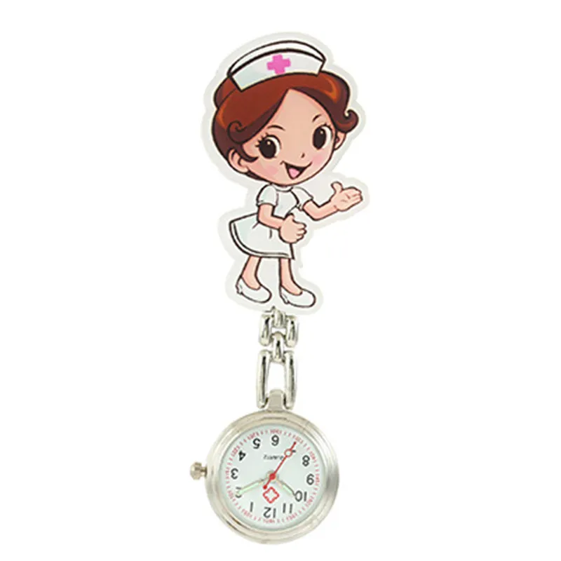 beauty nurse watch Модный красивый цветок 3D с рисунками зверей из мультфильмов для девочек, женская обувь для медсестры часы унисекс Доктор кармашек для часов Вешалка-зажим часы - Цвет: beauty nurse watch