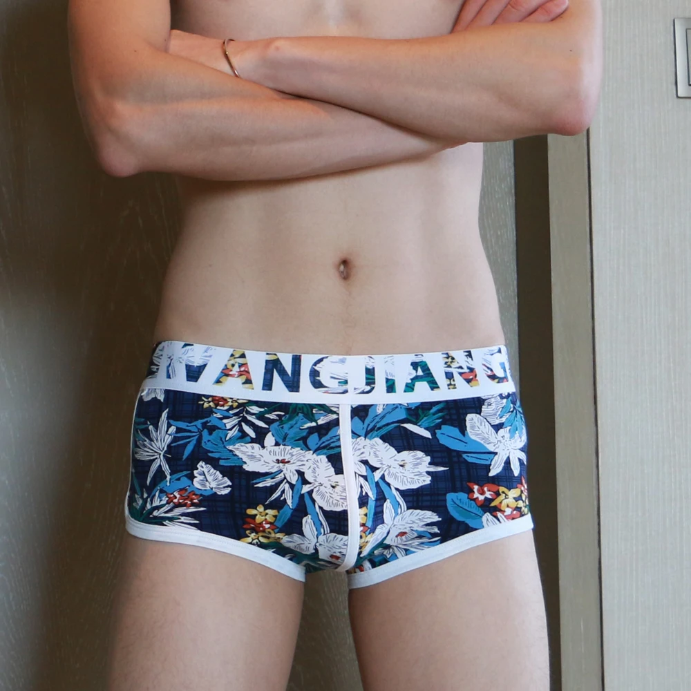 

WJ Man Pouch Boxer Shorts Men's Comfortable Underpants Men's Boxer Shorts Cotton Sexy Print Male Underwear Boxers Cueca 2019