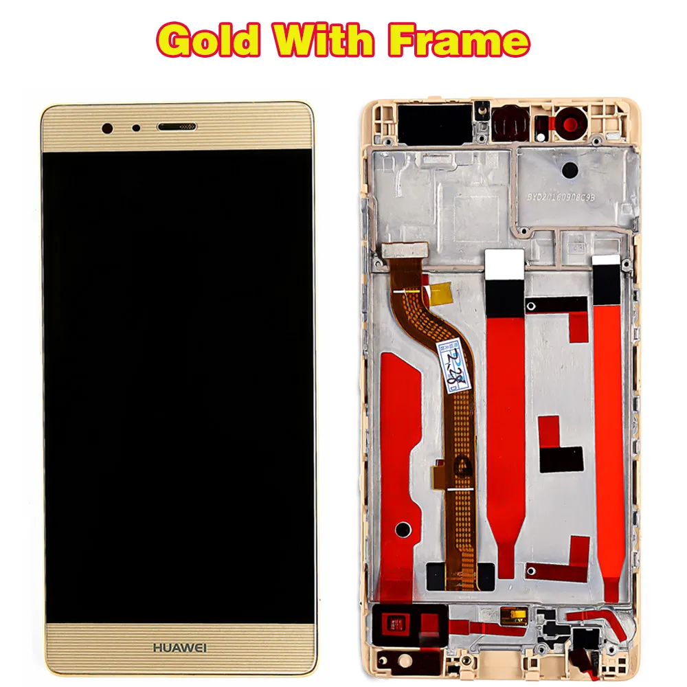 Huawei P9 5,2 дюймов ЖК-дисплей huawei P9 EVA-L09 EVA-L19 дигитайзер Сенсорная стеклянная панель в сборе 1920*1080 с бесплатными инструментами - Цвет: Gold with frame