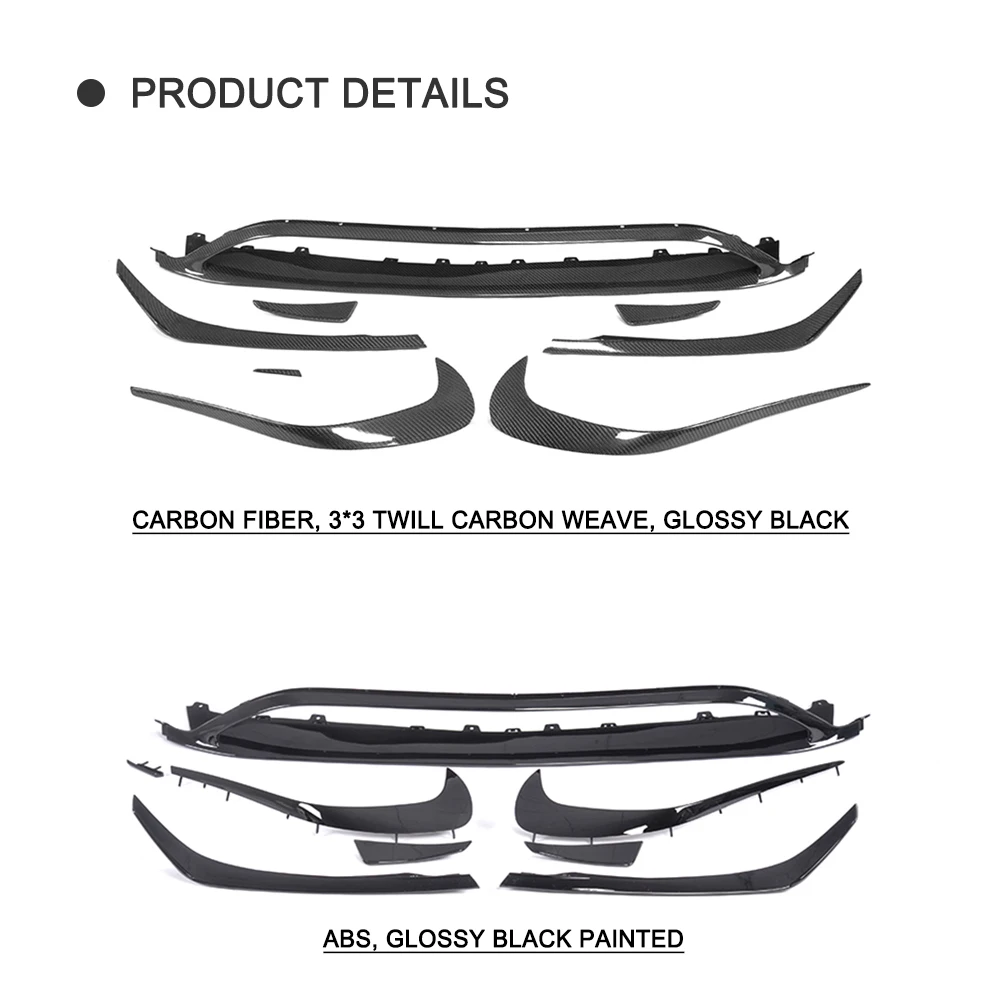 Передний бампер для губ Canards Vents Mercedes Benz W176 A Class A200 A250 A45 AMG Hatchback 2016 Now 9 шт.