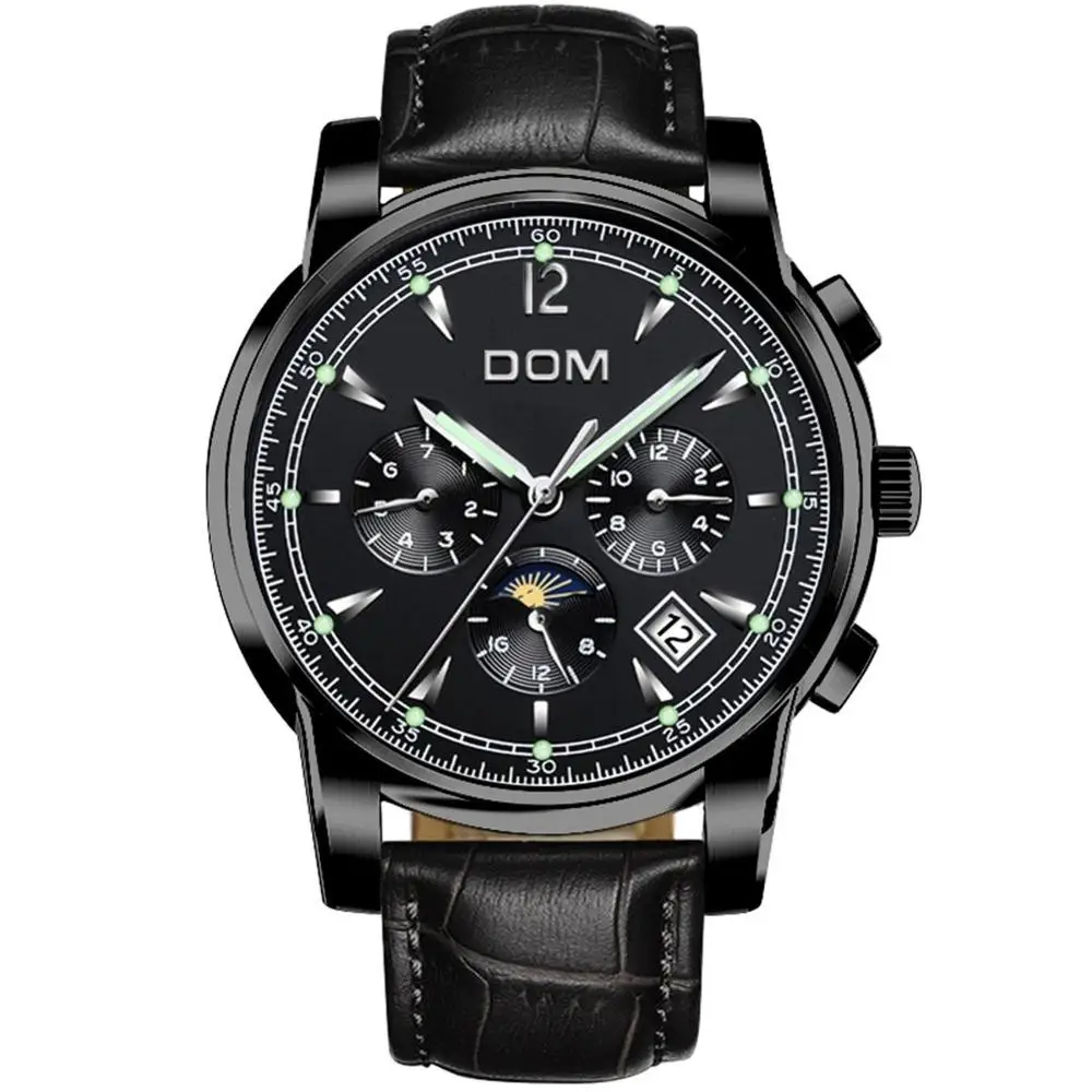 M-75BL-1MX Mechanical Watches Sport DOM Watch Men Waterproof Clock Mens Brand Luxury Fashion Wristwatch Relogio Masculino M-75D-1MX - Цвет: M-75BL-1MX