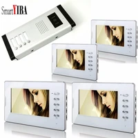 smartyiba home surveillance video door phone doorbell intercom system with 4 monitor 1000tvl outdoor ir camera for 4 flatsunits