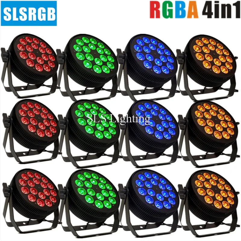 12 шт./лот Новинка LED тонкий плоский Par DJ PAR 64 18x12 Вт Светодиодный свет RGBA 4in1 DMX512 этап