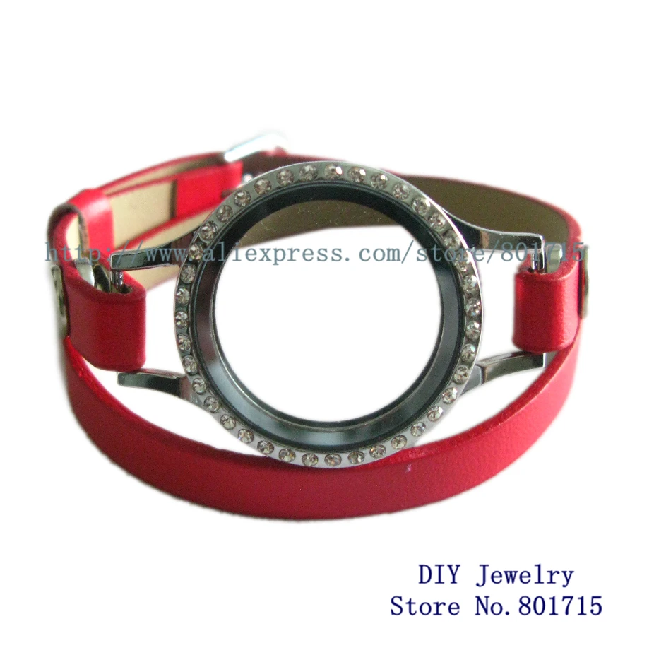 Копия из нержавеющей стали магнитный браслет медальон с кожаной обмоткой можно