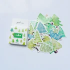 45 шт.кор. декоративные наклейки на зеленое дерево, лес, сделай сам, наклейки, декор для ноутбука