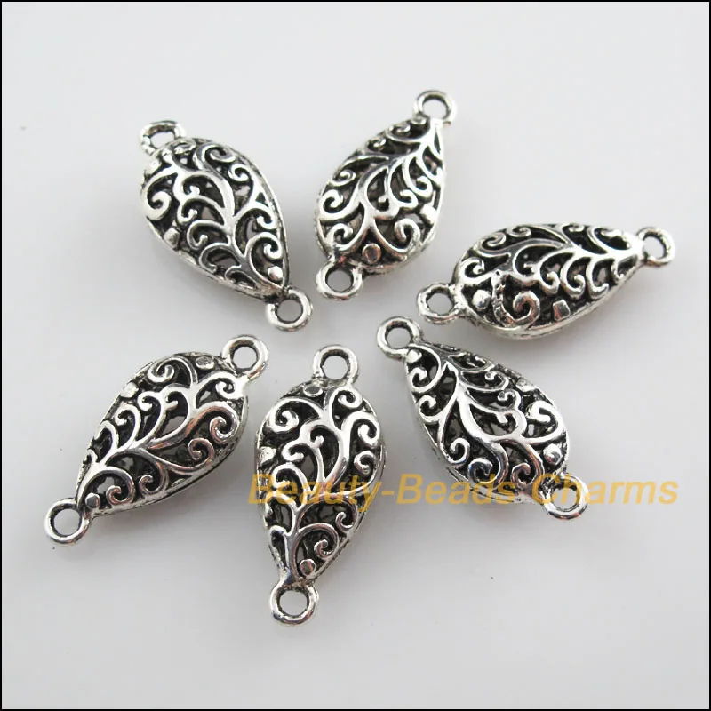 5 Новые Разъемы Цветок слеза Тибетский серебристый цвет Подвески 13x29mm | Украшения