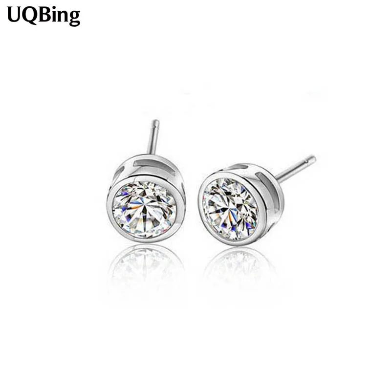 

Free Shipping Fashion Plata 925 Sterling Silver Stud Earrings Zircon Crystal Silver Earrings Jewelry Pendientes de Plata Brincos