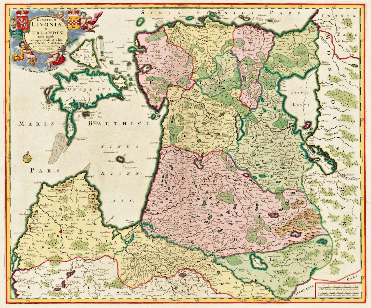 Винтажный постер с картой мира Ducatuum Livoniae et Curlandae классические холщовые картины