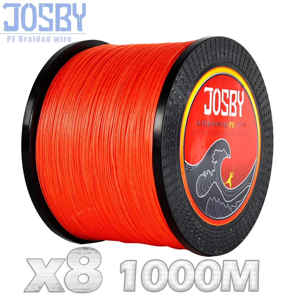 JOSBY 2 шт. 1000 м 4 Strand 8 нитей разноцветный ПЭ плетеный провода Multifilament суперпрочный