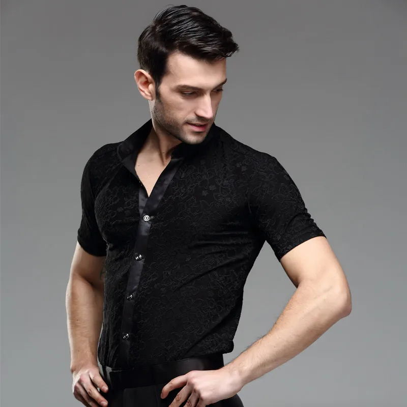 Платье для танго мужское с коротким рукавом пикантная квадратная рубашка