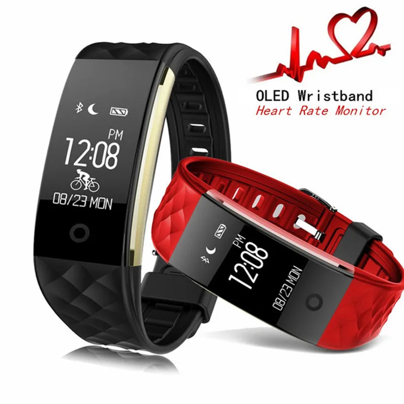 

S2 Smart Wristband Bluetooth 4.0 Band Heart Rate Monitor Sport IP67 Waterproof OLED Smartband Bracelet For Android IOS Phone