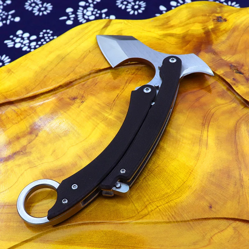 Многофункциональный складной тактический топор karambit походный топор G10 с ручкой маленький спасательный наружный ручной топор EDC Томагавк Топор Инструмент для выживания