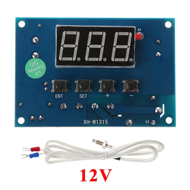 12V AC 110V~ 220V DC 12V 24 V-99~ 999 цифровой терморегулятор Термостат K Тип термопары контроль температуры инструмент - Цвет: 12V