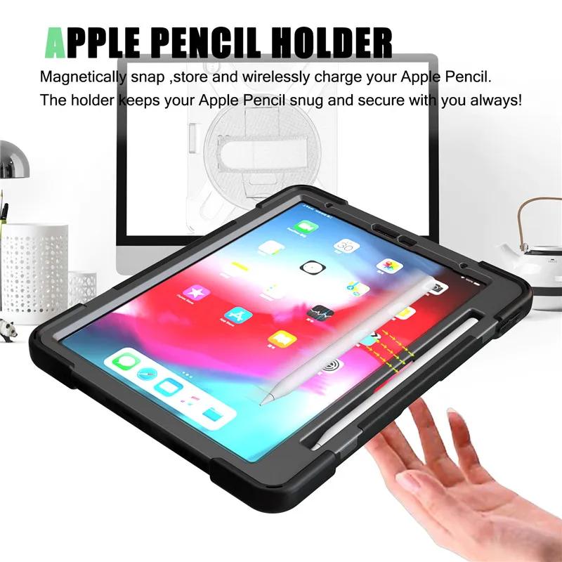 Новый чехол для iPad pro 11 2018 с держателем карандаша apple силиконовый планшета