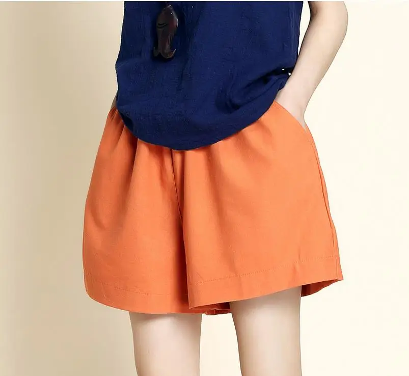 Шорты женские с завышенной талией повседневные модные короткие штаны из хлопка и