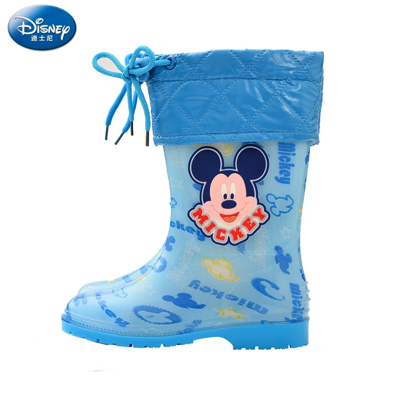 Новинка 2019 детские Нескользящие ботинки disney Детские хлопковые сапоги для дождя