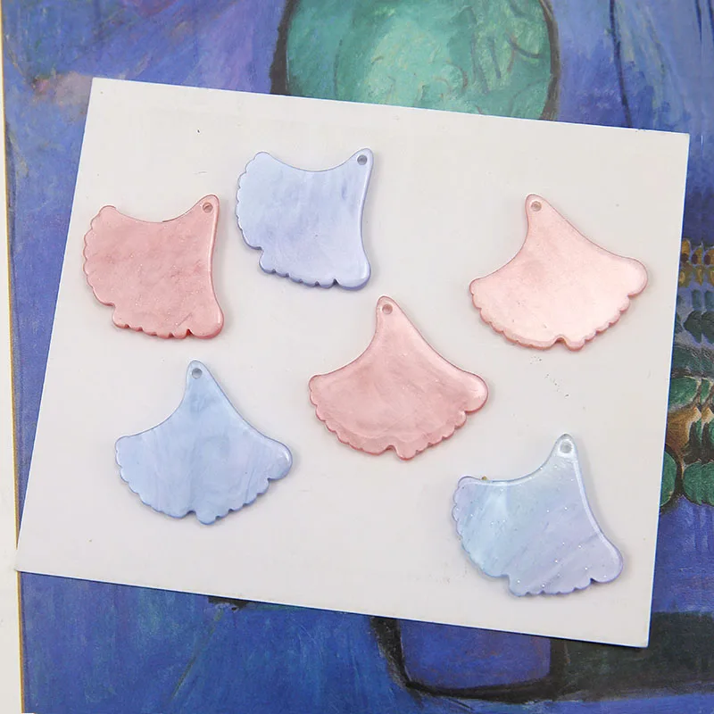 

New 40pcs/lot color print cartoon fish tail/maple leaf shape acrylic beads diy jewelry earring/garment pendant accessory
