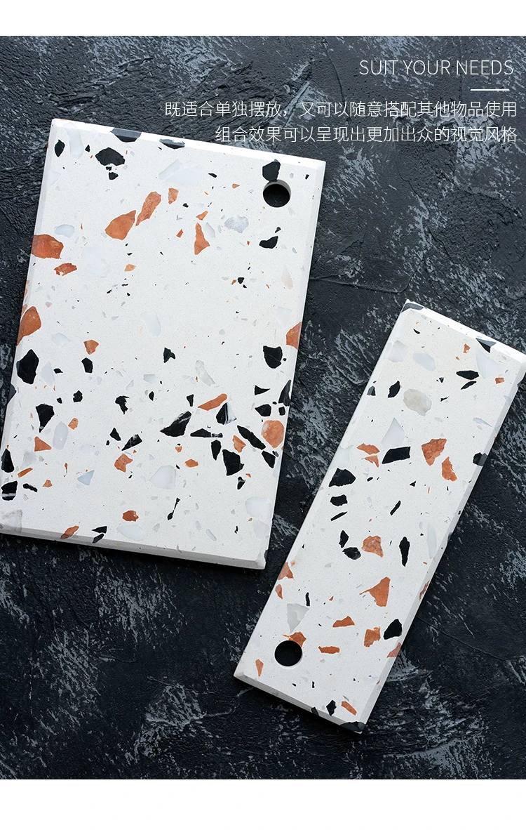 Terrazzo десертный поднос еда Хлеб кофе дисплей посуда для ресторана десерт магазин поставки дома Свадебная вечеринка посуда инструменты