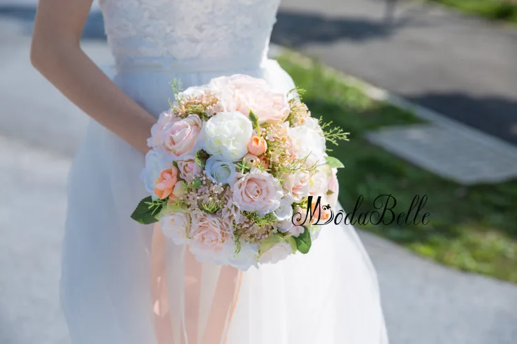 Modabelle шампанское роза искусственный букет невесты белый цветок свадебные букеты