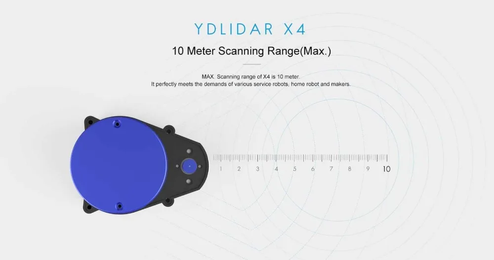 Лазерный Радар сканер YDLIDAR X4 LIDAR модуль датчика 10 метров 5 кГц диапазон частот EAI