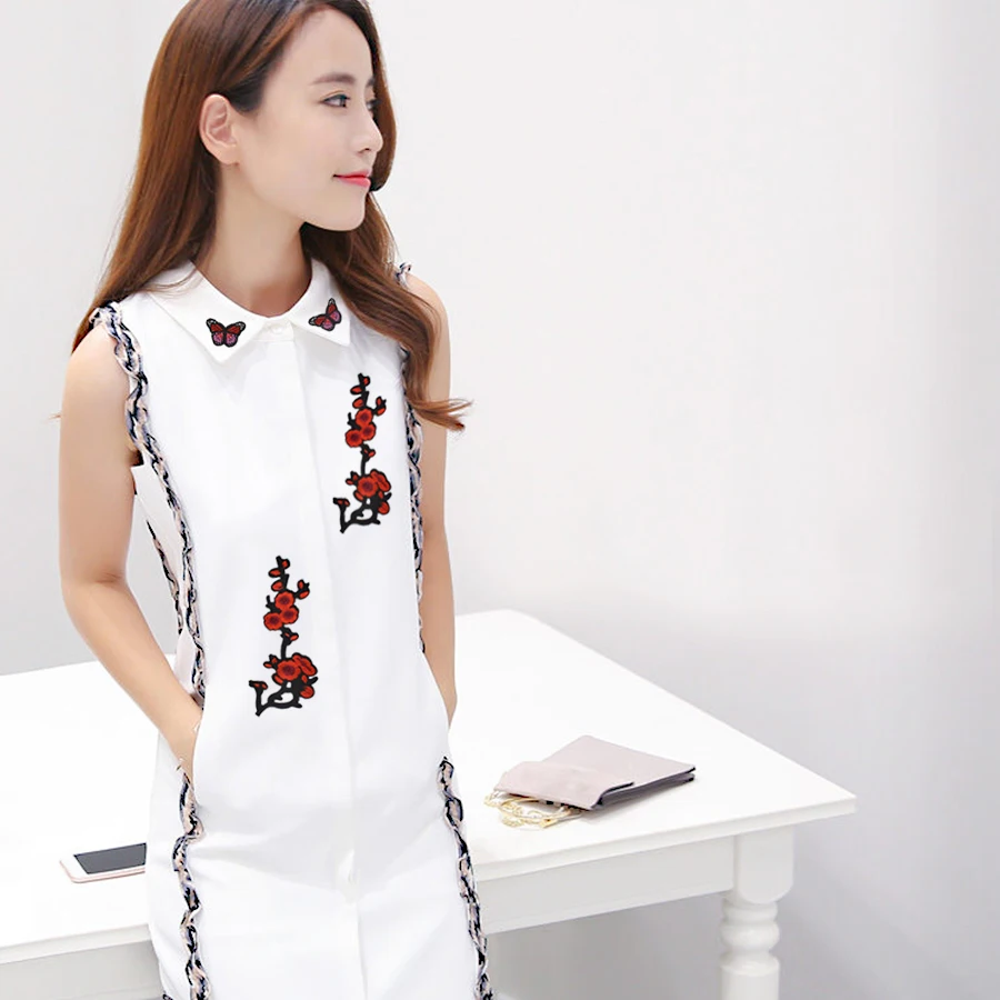 1 шт. нашивки с вышитыми цветами сливы для одежды железные бабочки аппликация