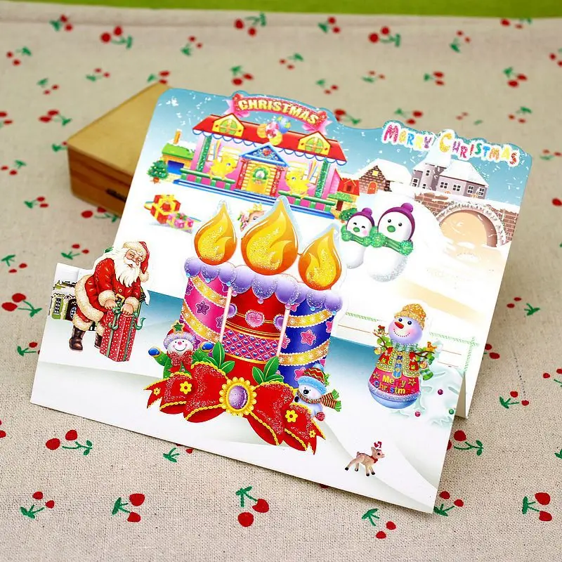 (12 шт./лот) Бесплатная Доставка Рождеством Серии Открытка Комплект